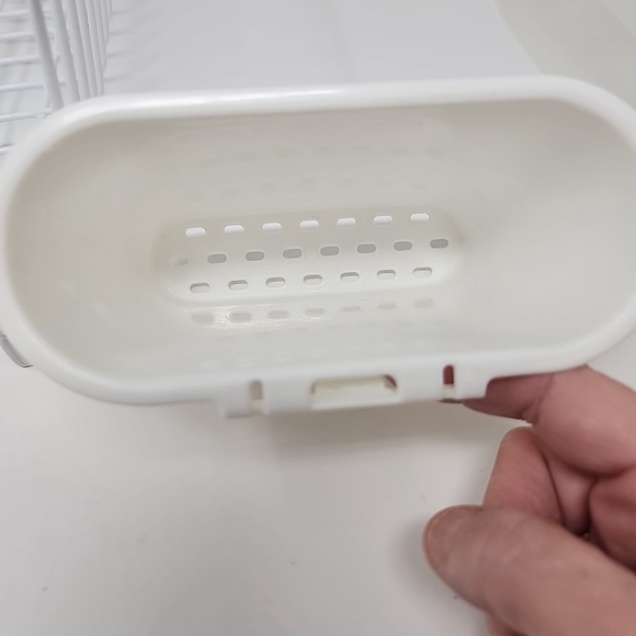 Vtg Rubbermaid Coated Wire White Dish Drying Rack Drainer 1H92 Clear Mat 1S04 - Picture 7 of 16